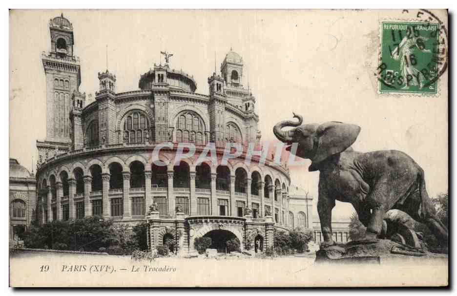CPA Paris Trocadero Elephant