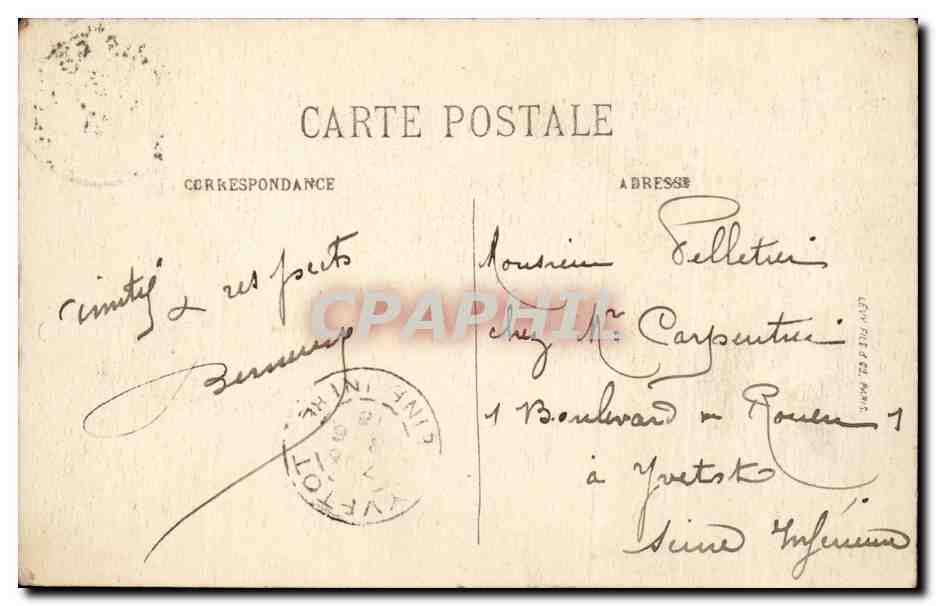 CPA Paris Trocadero Elephant — Rückseite