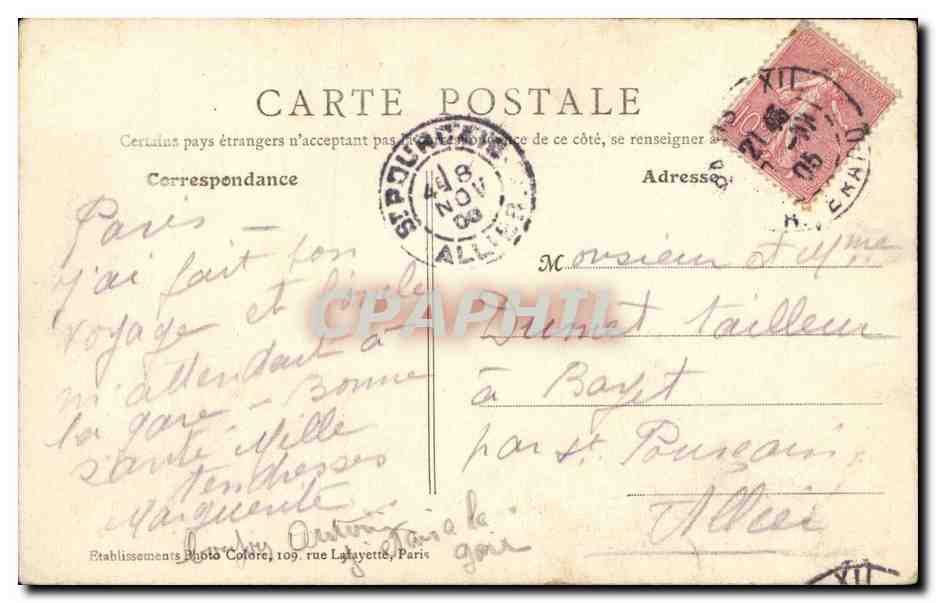 CPA Paris Notre DAme — Verso