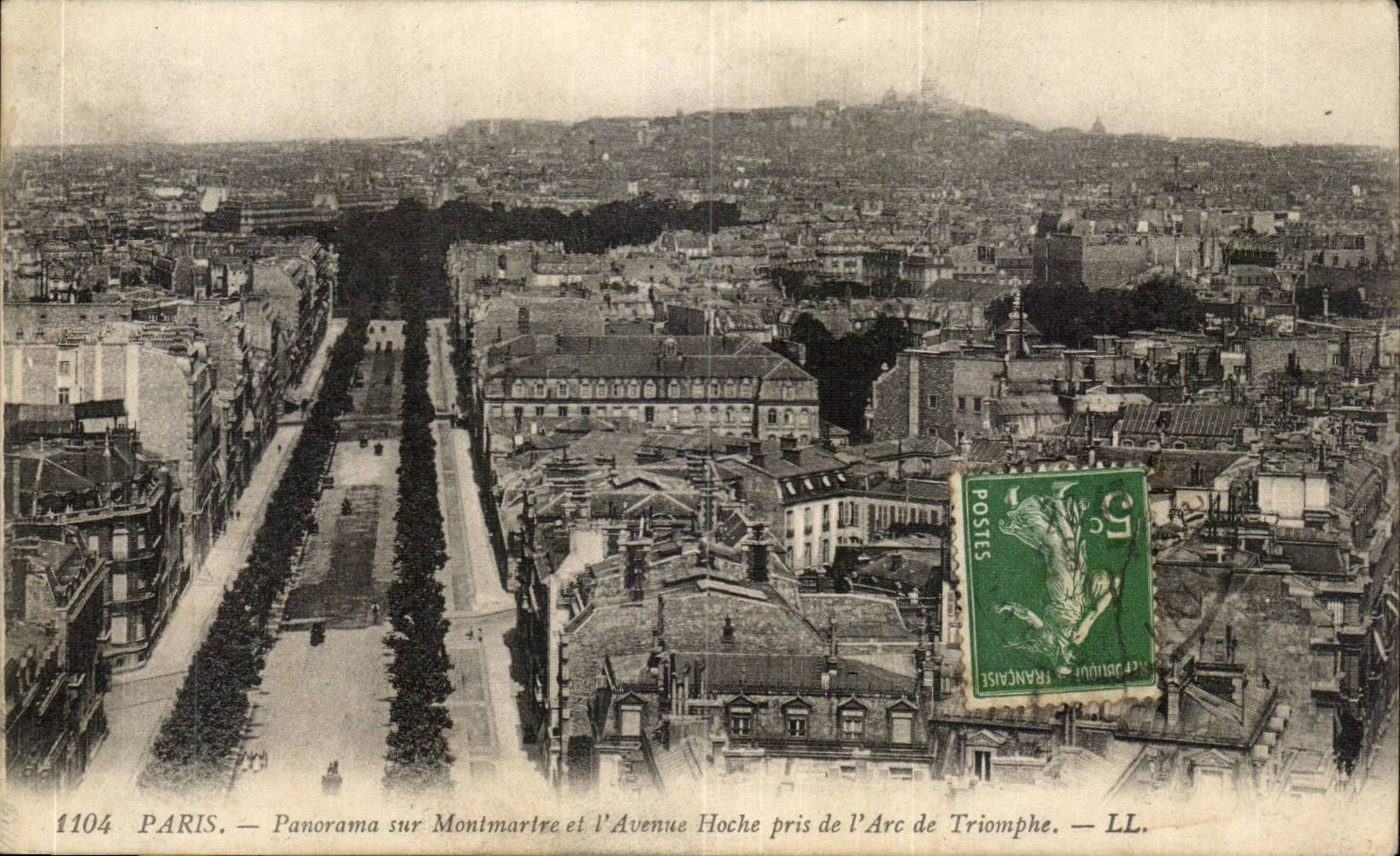 Paris — Panorama sur Montmartre et l'Avenue Hoche pris de l'Arc de Triomphe — LL. — n°1104