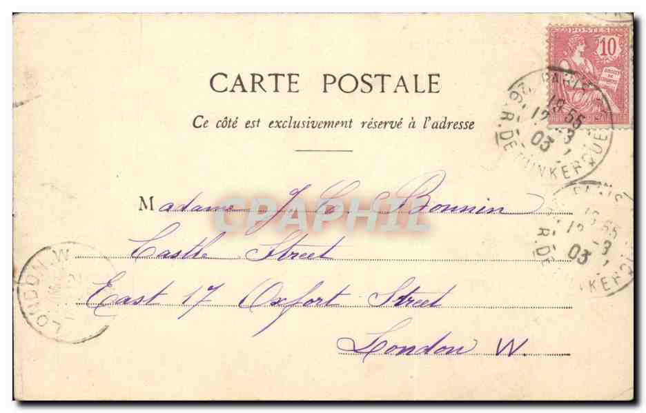 CPA Paris Eglise St Eugene — Verso
