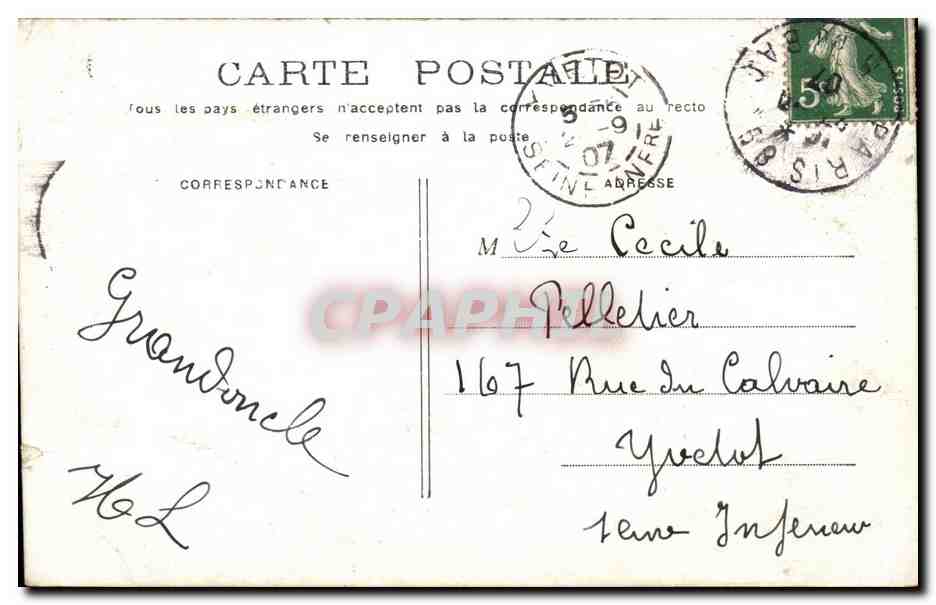 CPA Paris Theatre de la Comedie Francaise — Verso