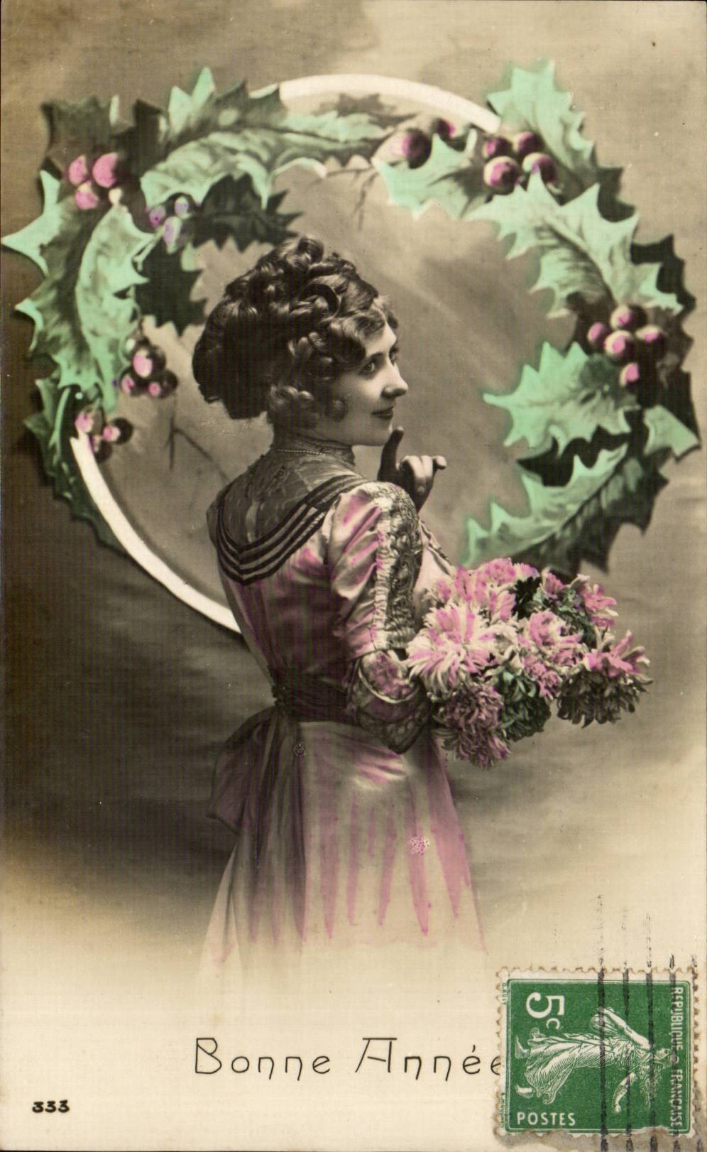 CPA Fantaisie Femme Bonne annee