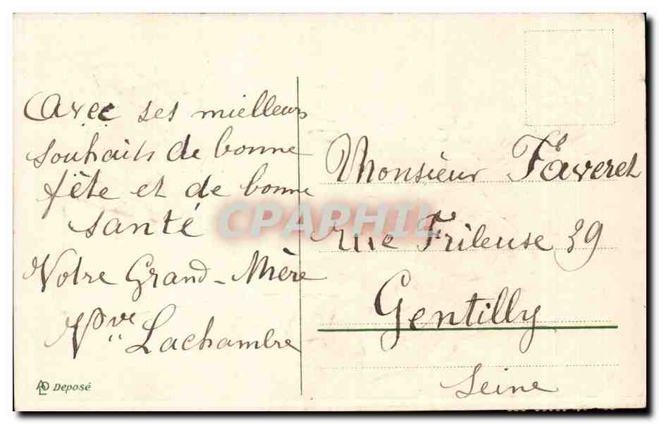 CPA Fantaisie Fleurs Offertes par le coeur — Rückseite