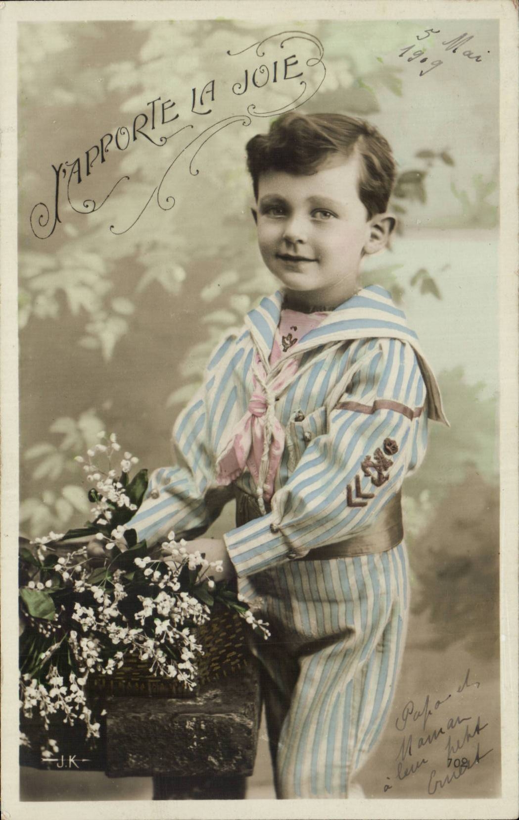 CPA Fantaisie Enfant J'apporte la joie Garcon
