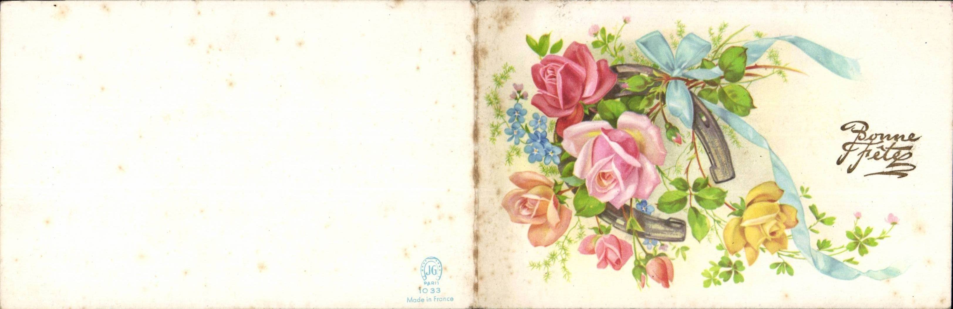 CPA Fantaisie Fleurs Bonne fete