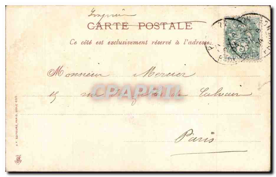 Fleurs et oiseau — Bonne Fête — Éditeur N.° SOTFEURS, PARIS, SÉRIE 499 — Rückseite
