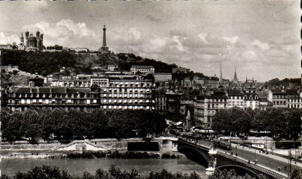 Le Pont Lafayette sur le Rhône et la Colline de Fourvière — CPAPHIL