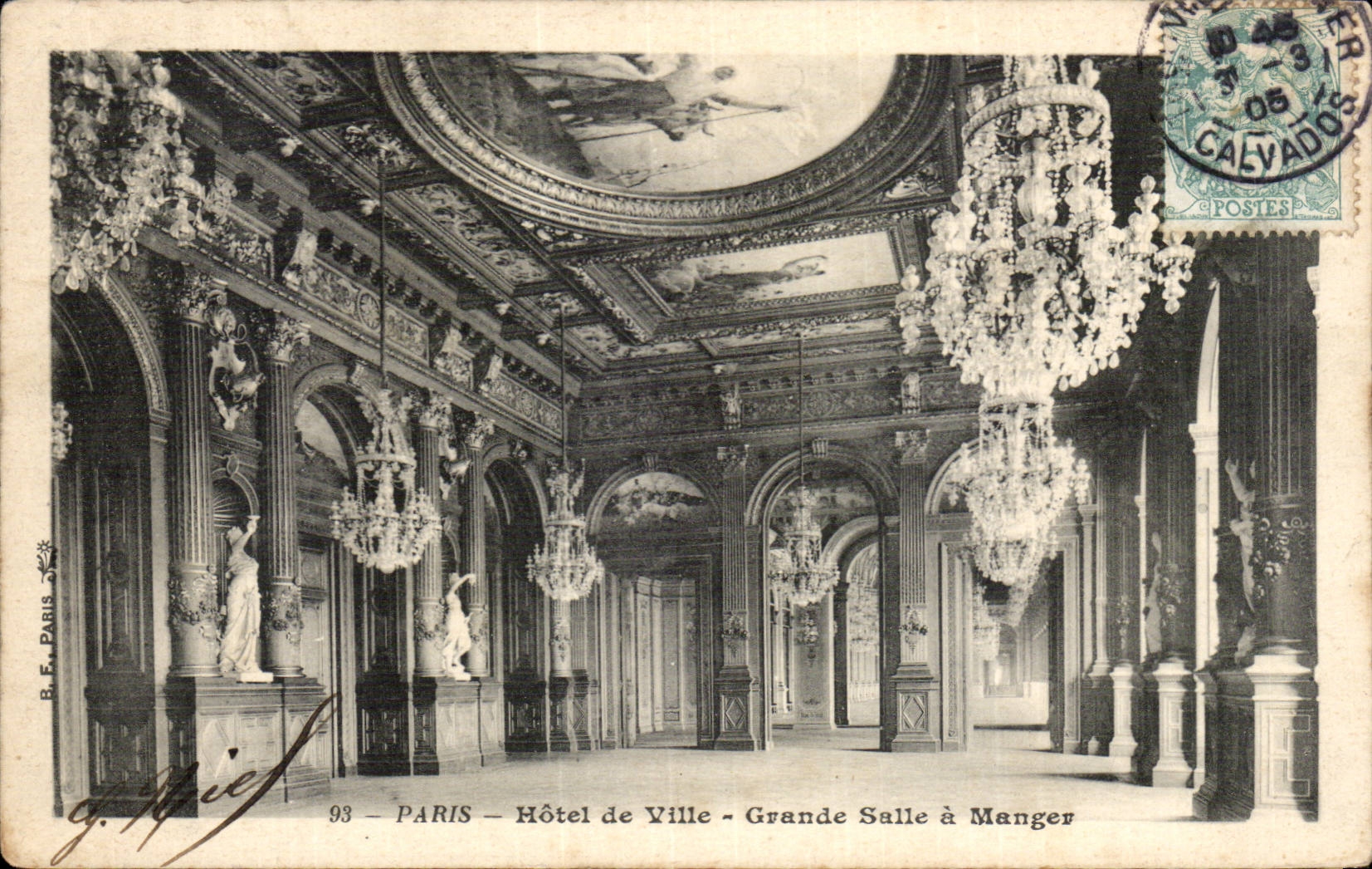Paris CPA Hotel de ville Grande salle a manger