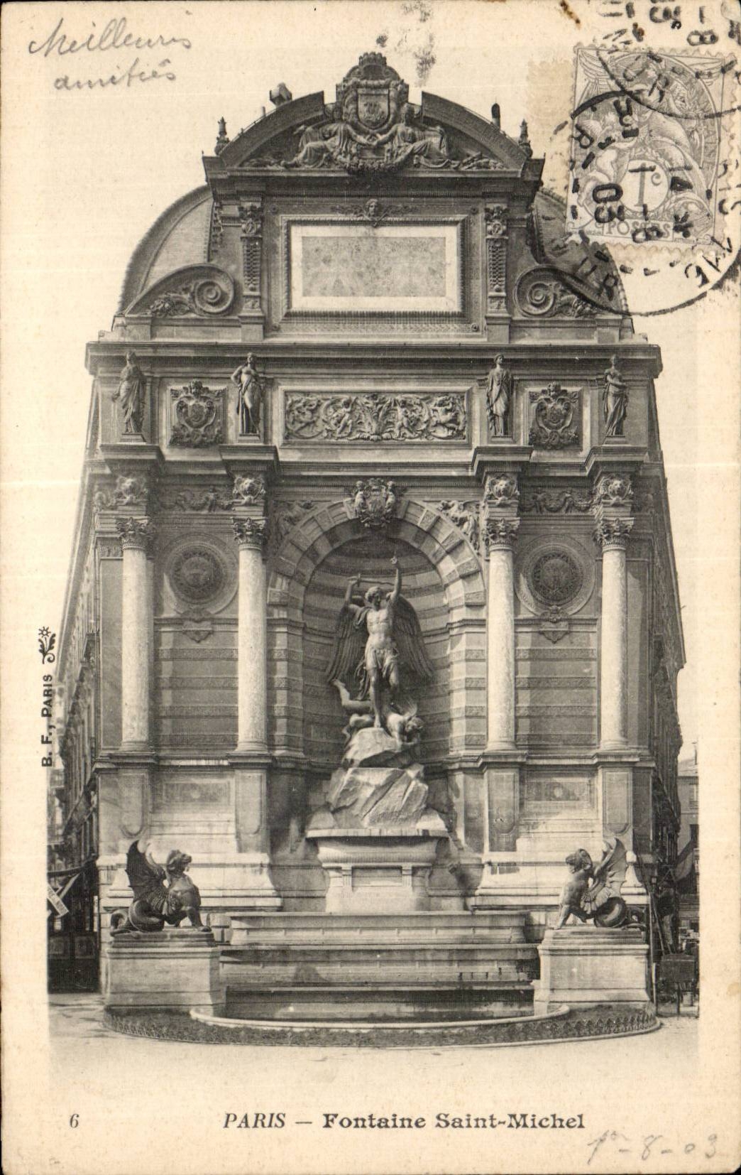 Paris CPA Fontaine Saint Michem