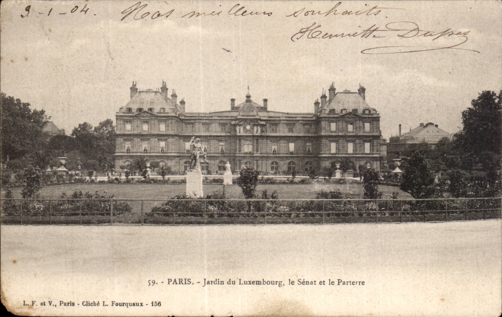 Paris - Jardin du Luxembourg, der Senat und der Parterre — L.F. et V., Cliché L. Fourquaux - 156