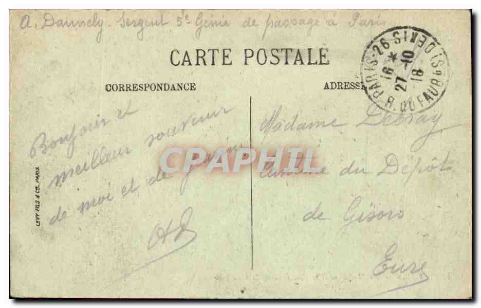 Paris CPA La Madeleine et le boulevard de la Madeleine — Rückseite