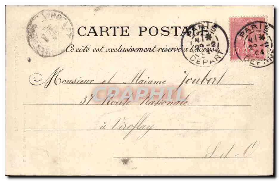 Paris CPA Monument de Victor Hugo — Rückseite