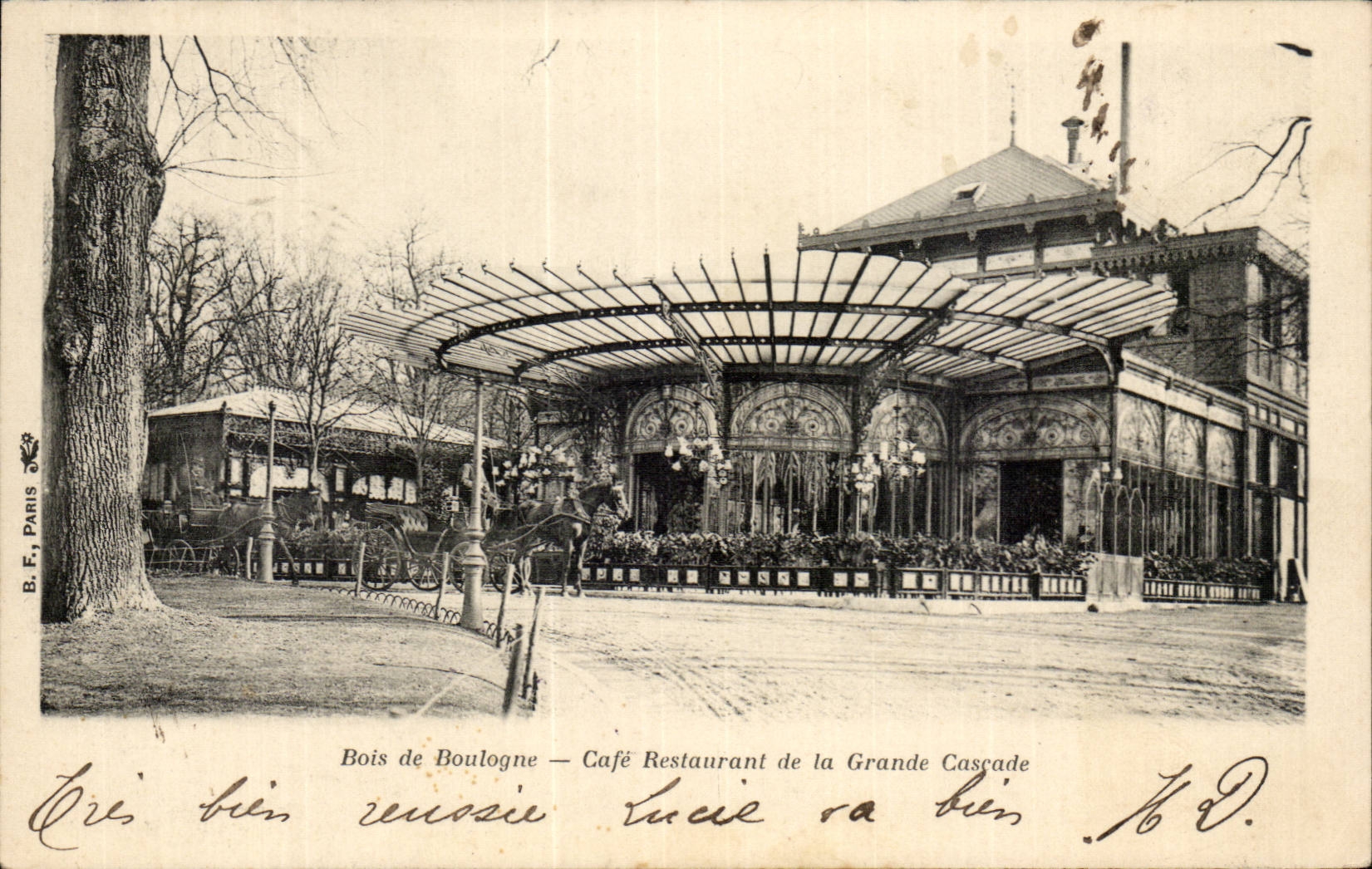 Bois de Boulogne — Café Restaurant de la Grande Cascade — B.F. París