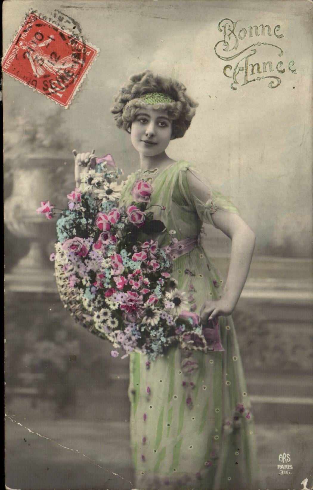 CPA Fantaisie Femme Bonen annee