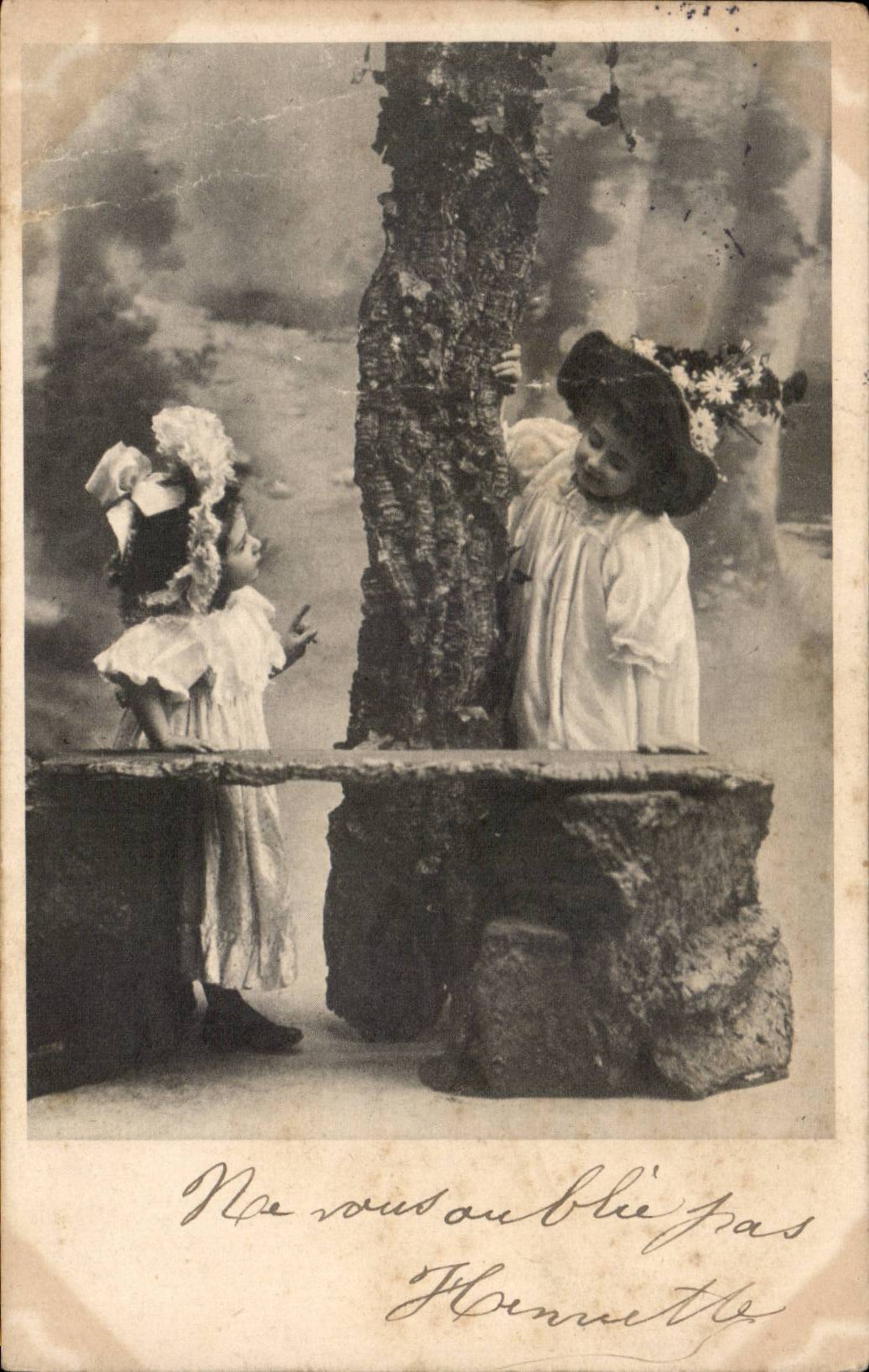CPA Fantaisie Enfants ( publicite A la tour St Jacques rue de Rivoli Maison Henri Esders a Paris )