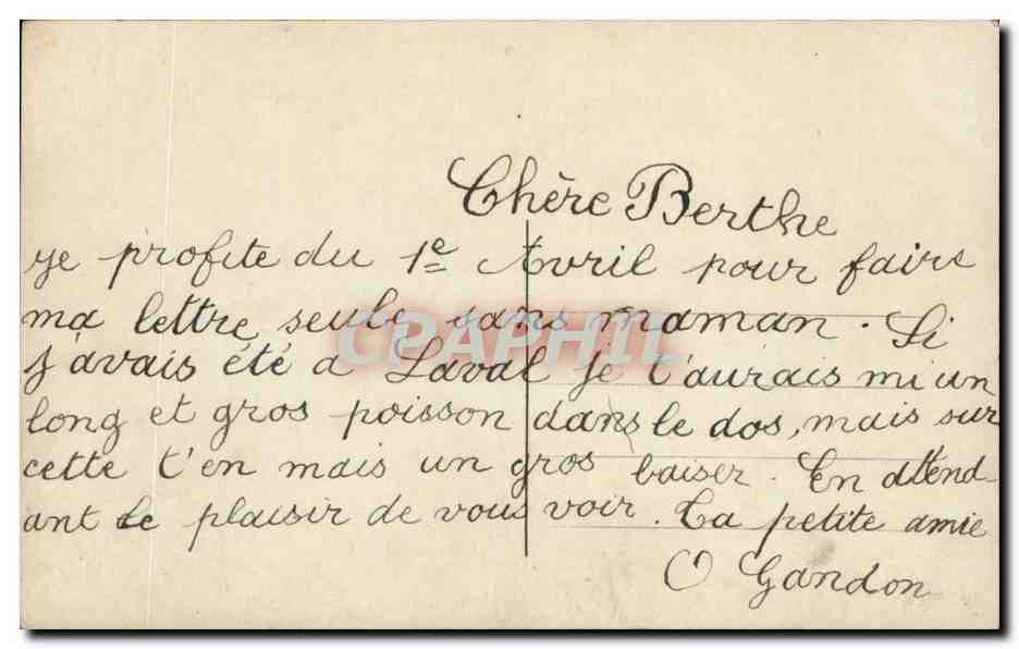 CPA Fantaisie Enfant 1er avril — Verso