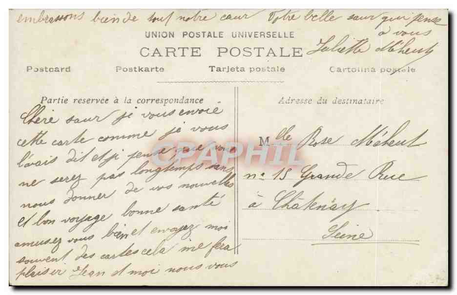 Lächelnde Frau mit Kleeblatt — Verlag J.K., Nr. 783 — 10c Republik Frankreich — Rückseite