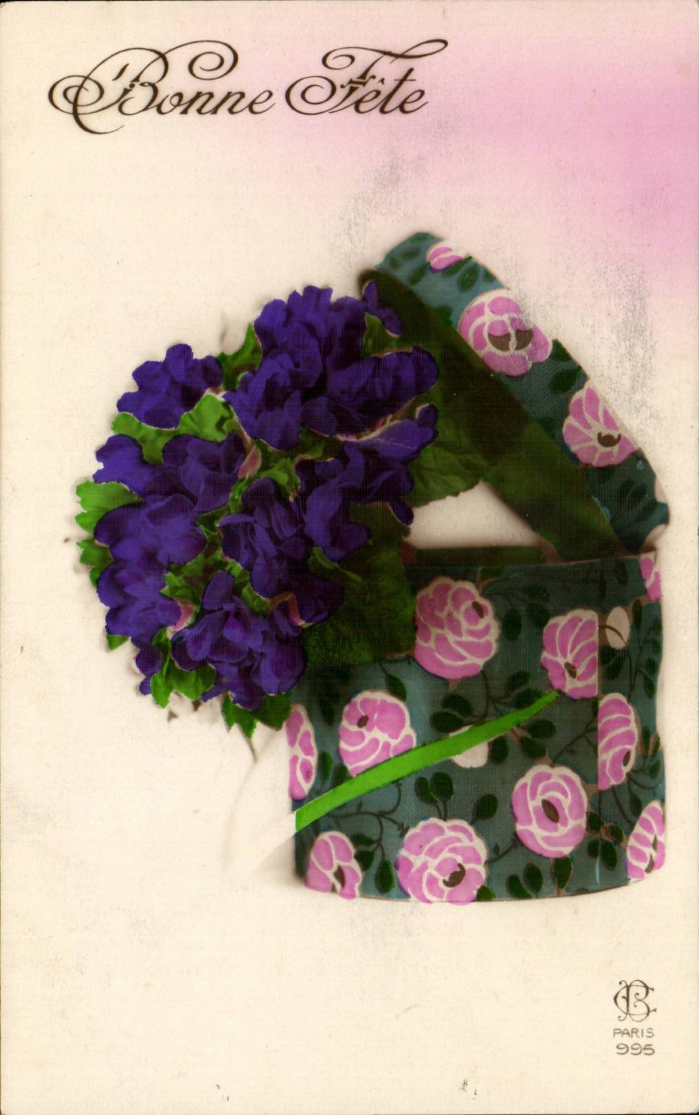 CPA Fantaisie Fleurs Bonne fete