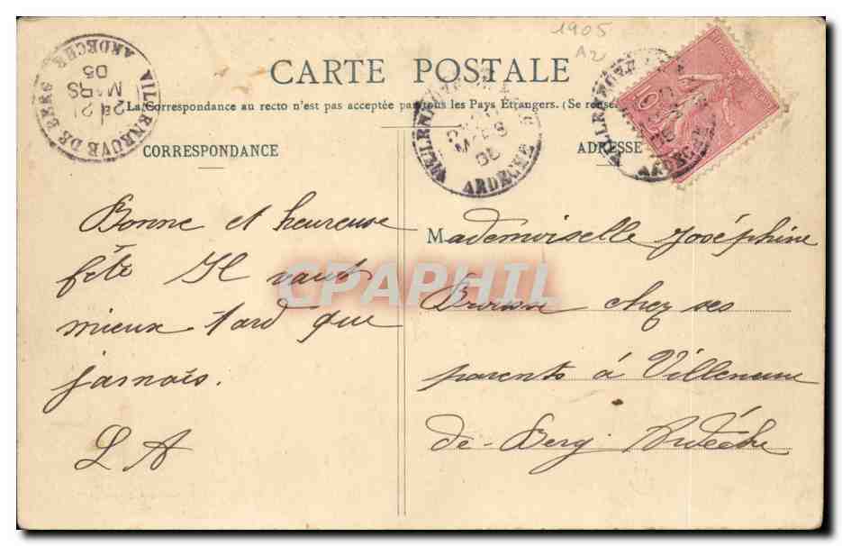 CPA FAntaisie Gaspard et Jeanneton — Verso