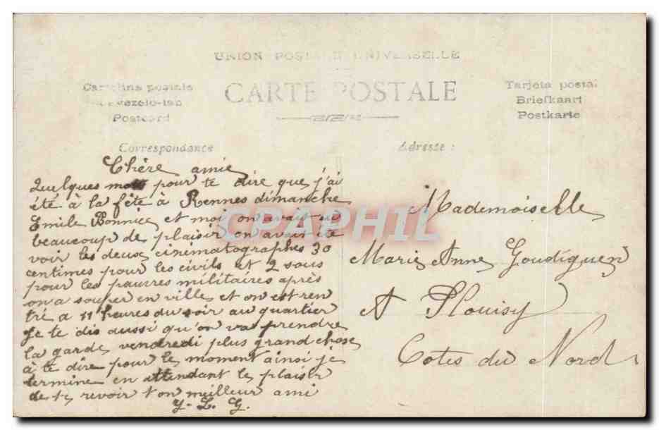CPA FAntaisie Homme Militaria — Rückseite