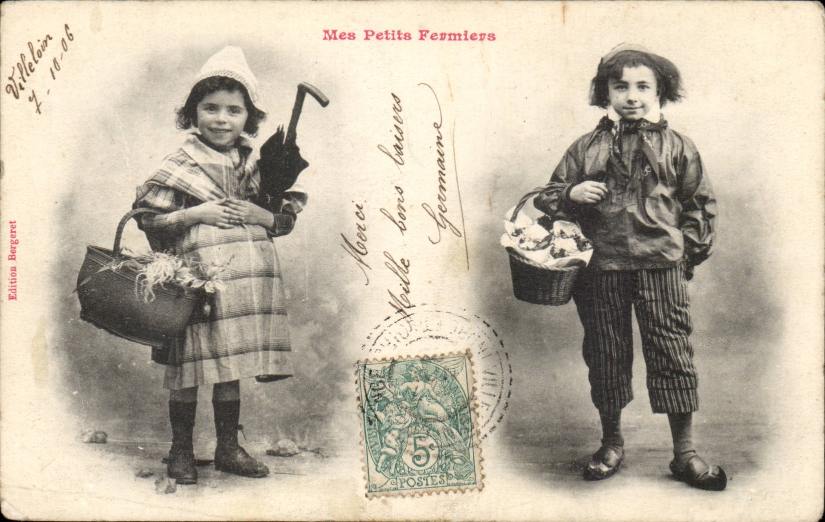 CPA FAntaisie Enfants Mes petits fermiers