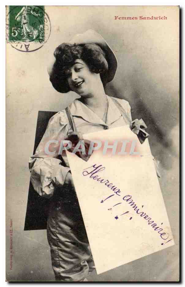 Frauen Sandwich — Geburtstag — Verlag A. Mézard & Cie, Nîmes
