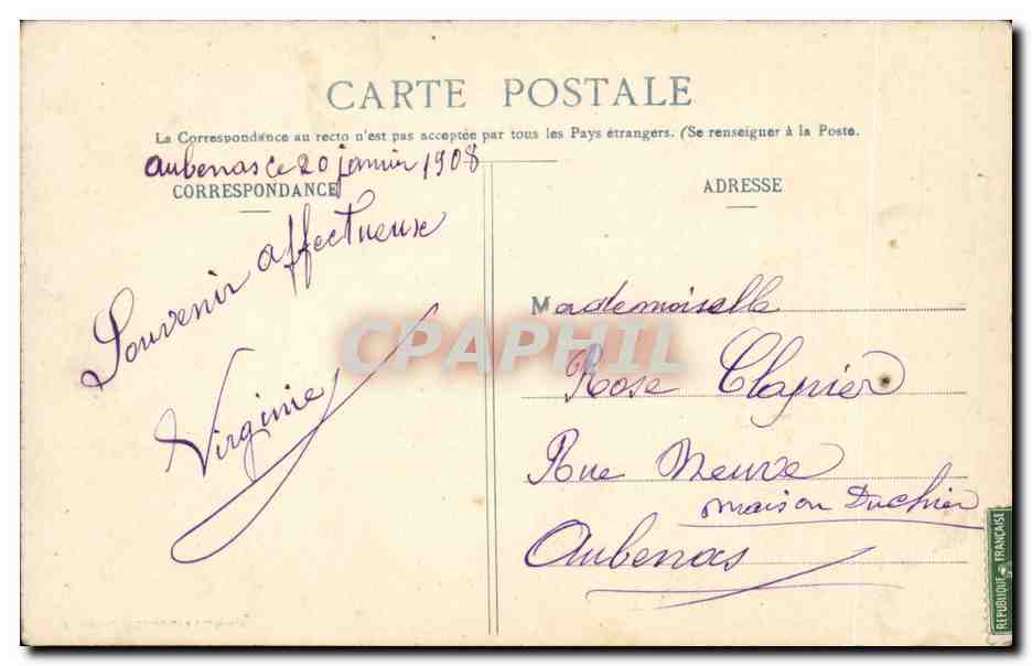 Frauen Sandwich — Geburtstag — Verlag A. Mézard & Cie, Nîmes — Rückseite
