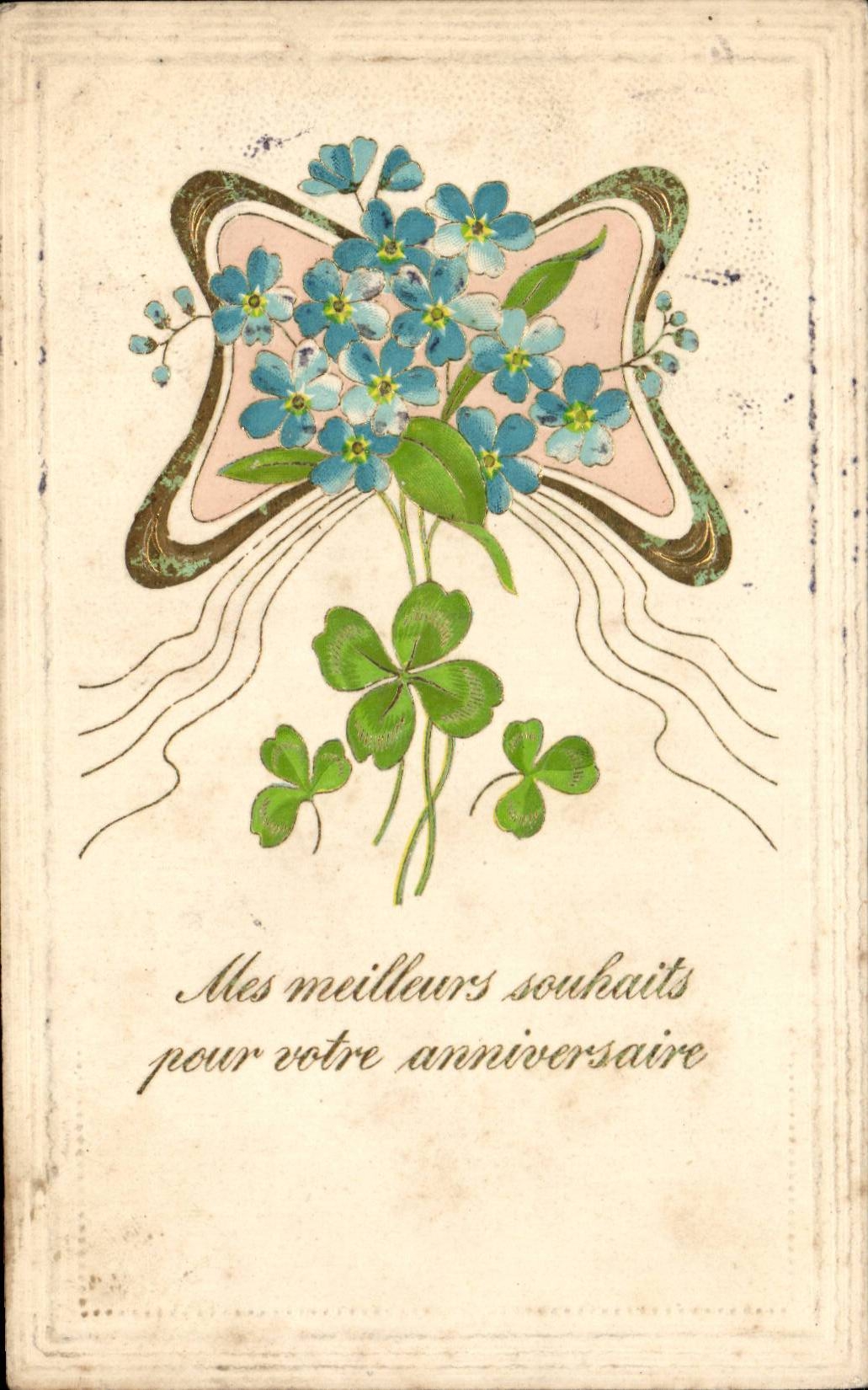 CPA Fantaisie Fleurs Trefle