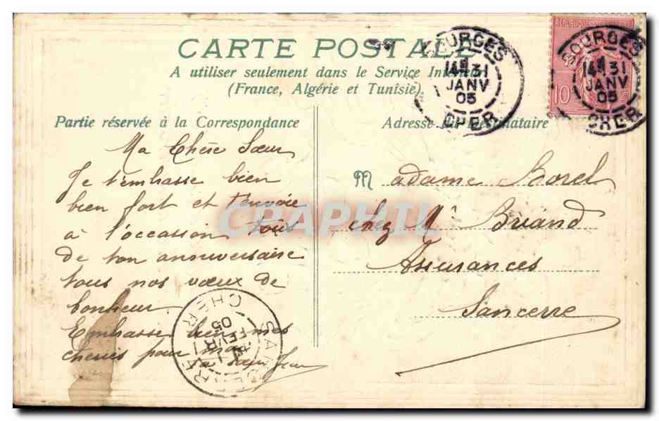 CPA Fantaisie Fleurs Trefle — Rückseite
