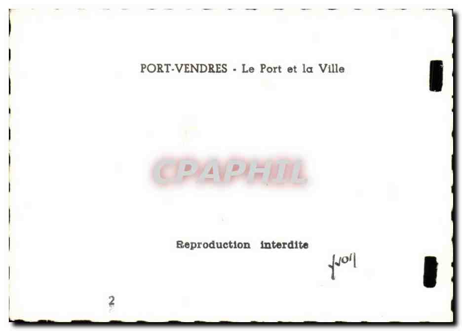 Port Vendres cPA Le port et la ville — Rückseite