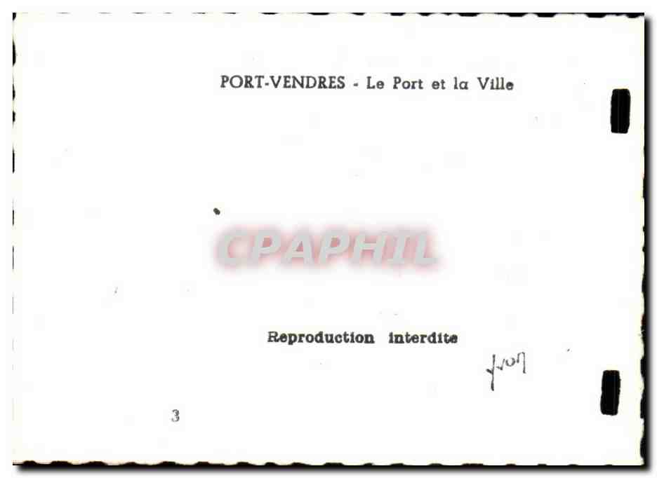 Port Vendres CPA Le port et la ville — Rückseite