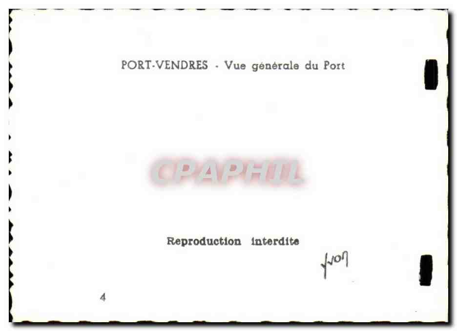 Port Vendres CPA Vue generale du port — Rückseite