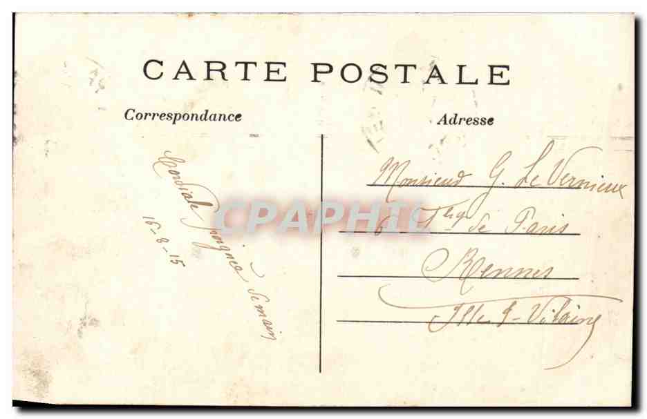 CPA Paris Porte Saint Denis — Verso