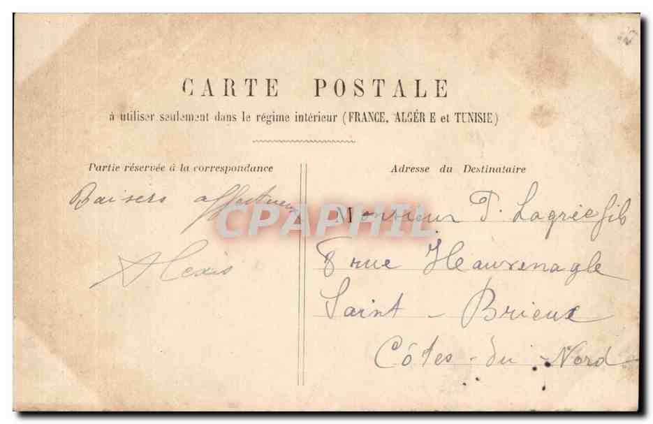 CPA Paris pont Alexandre III — Verso