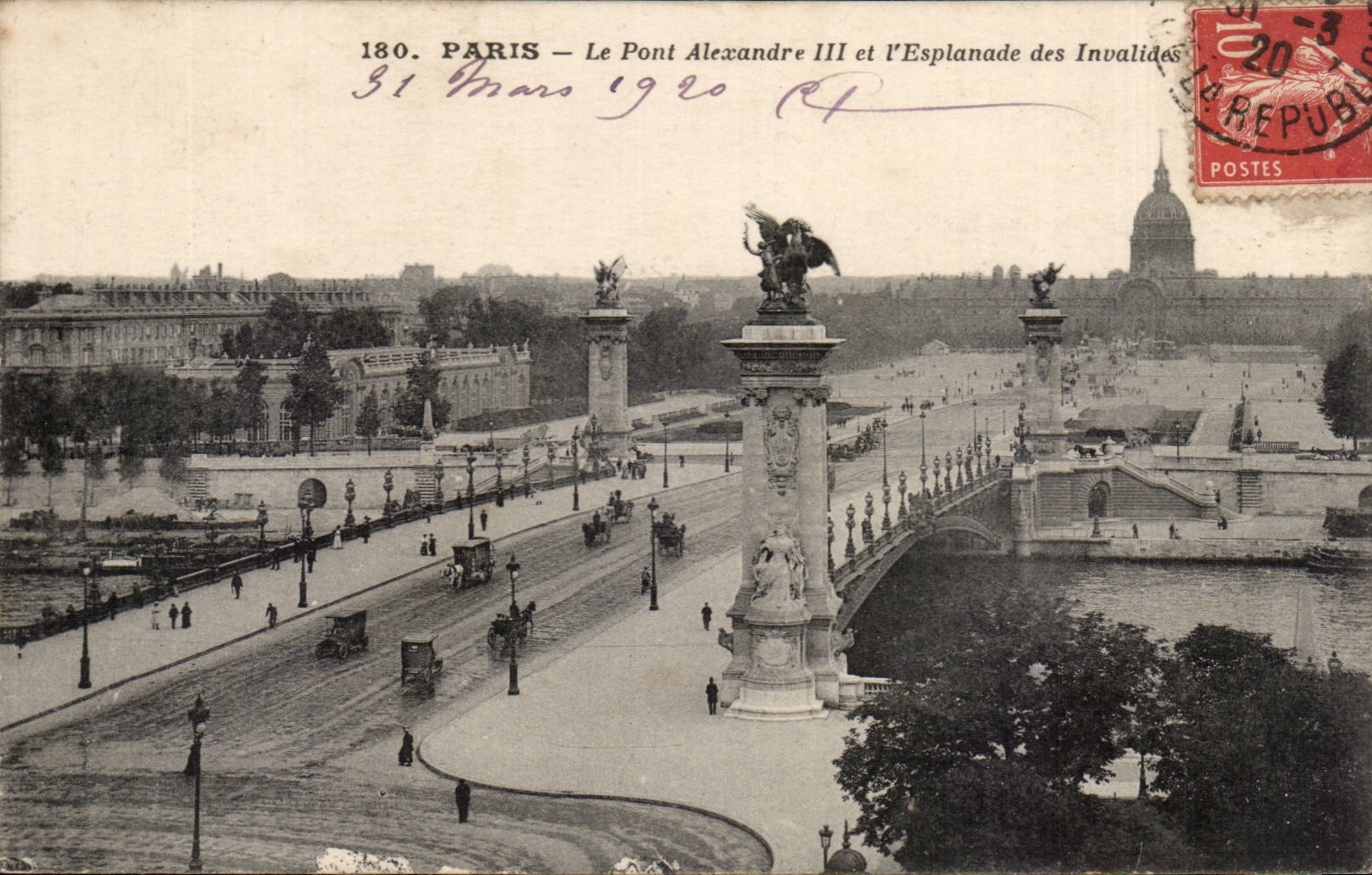 CPA Paris pont Alexandre III et l'esplanade des Invalides