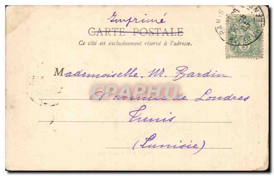 CPA Paris pont Alexandre III  — Verso