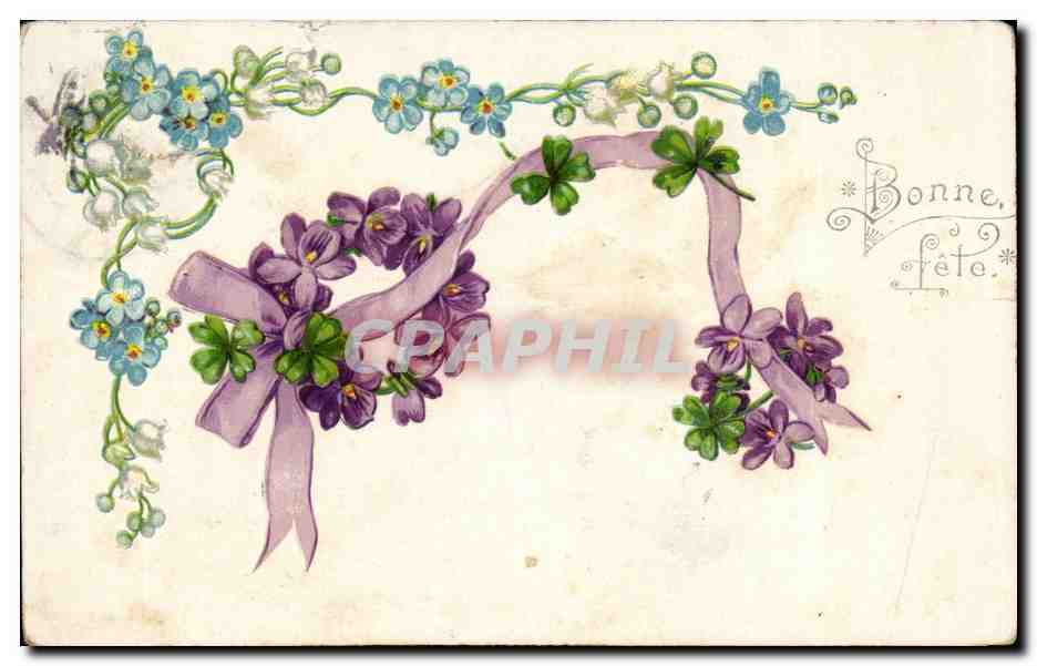CPA Fantaisie Fleurs Bonne fete