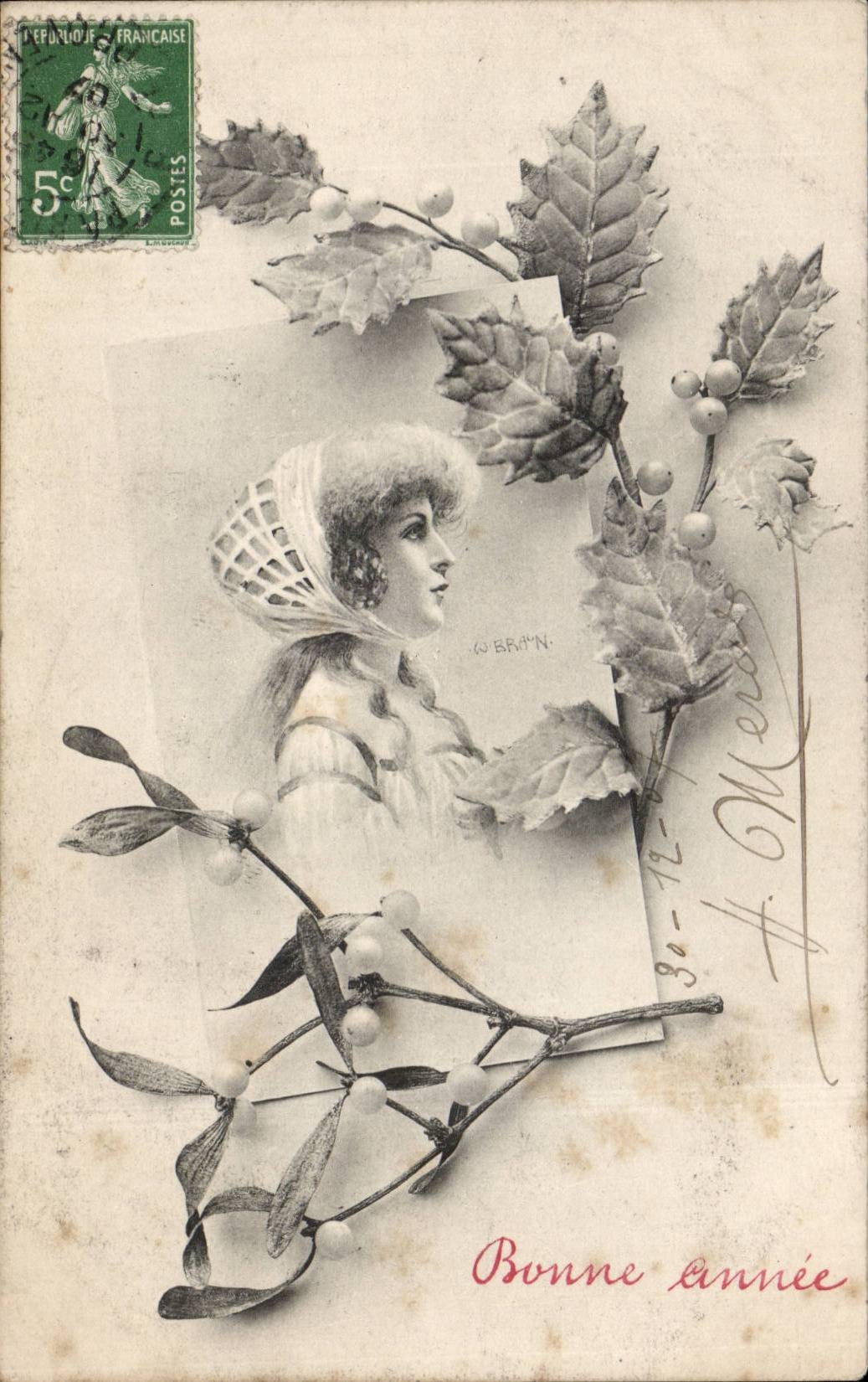 CPA Fantaisie Femme Bonne annee