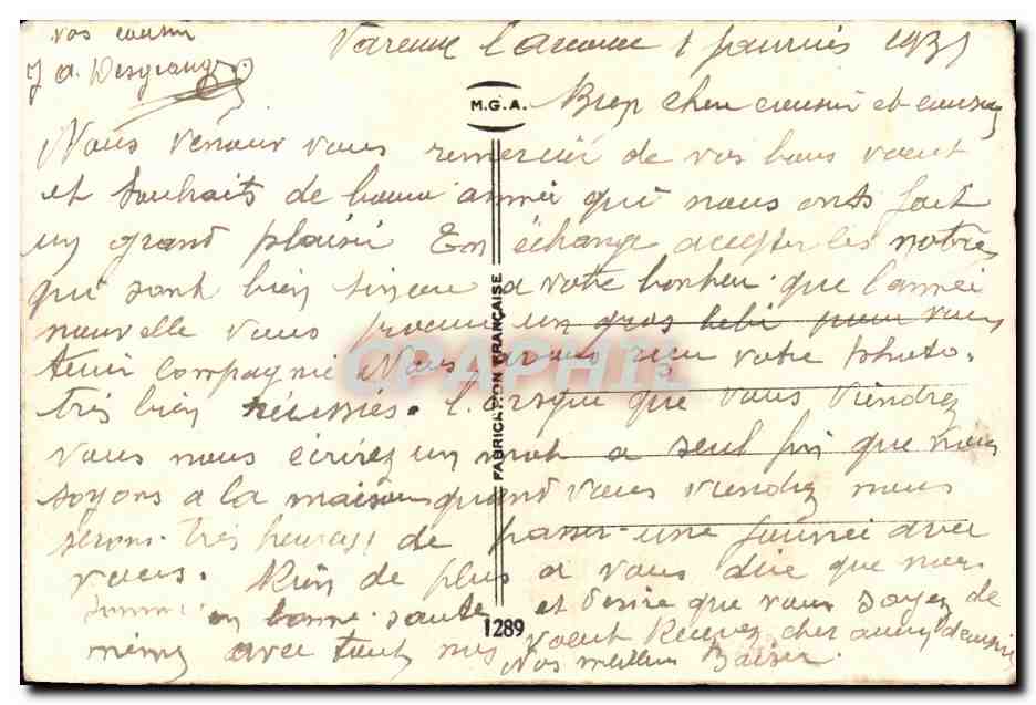 CPA Fantaisie Bonne annee — Rückseite