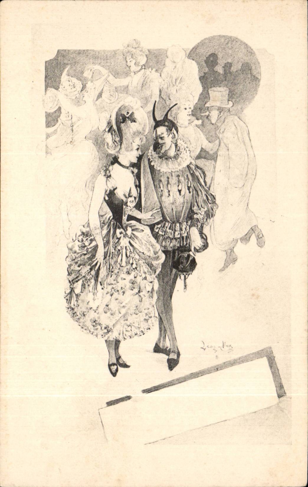 CPA Fantaisie Femme et diable