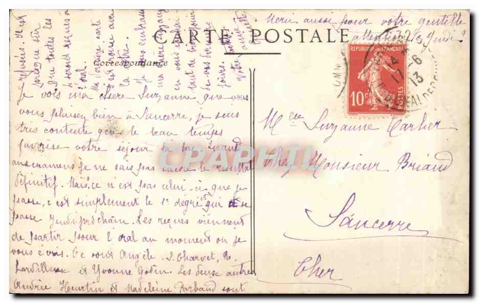 CPA Fantaisie Enfant Salon 1913 Mlle Crampel Petite fille a la poupee — Verso