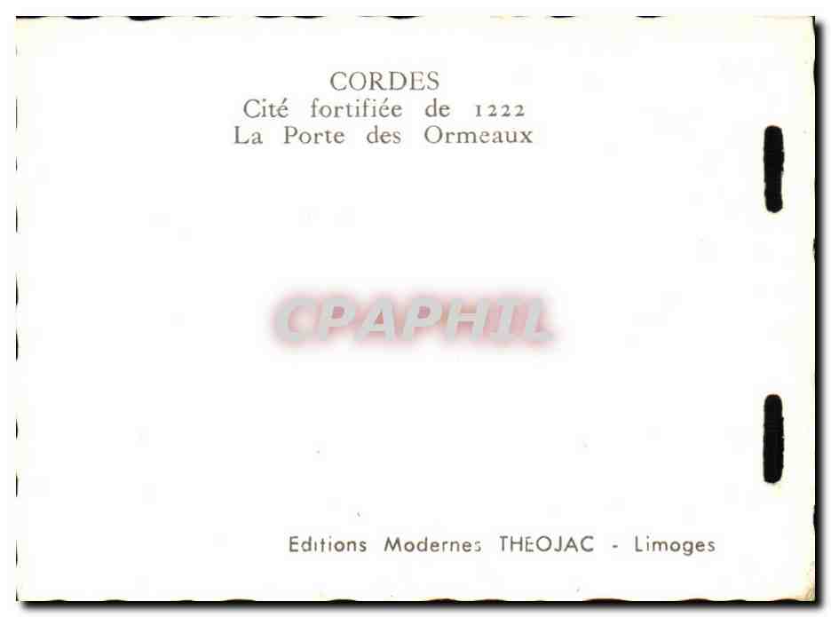 Cordes CPM La porte des Ormeaux — Back