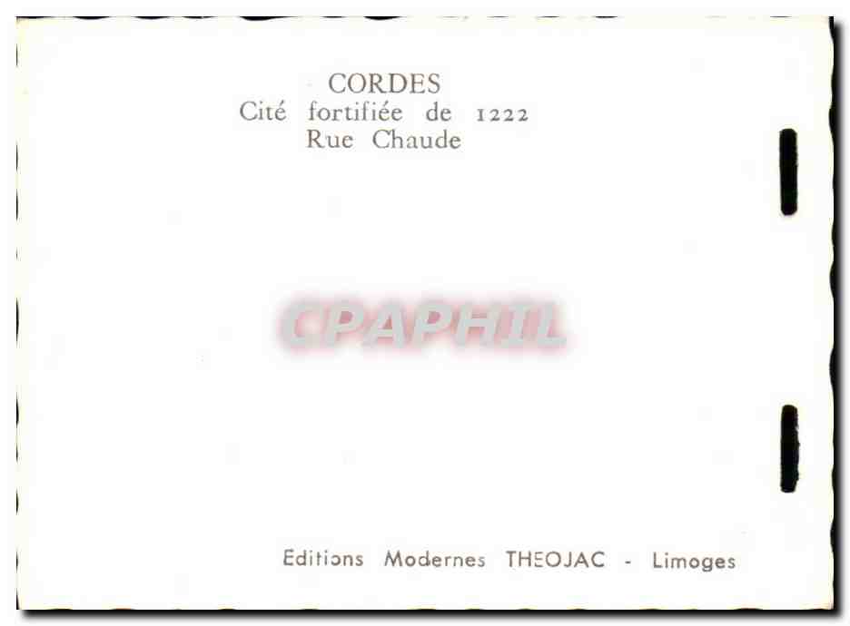 Cordes CPM Rue chaude — Back