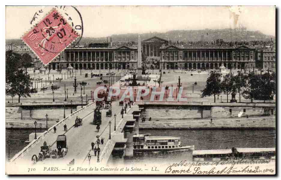 Paris CPA Panorama vers la place de la concorde