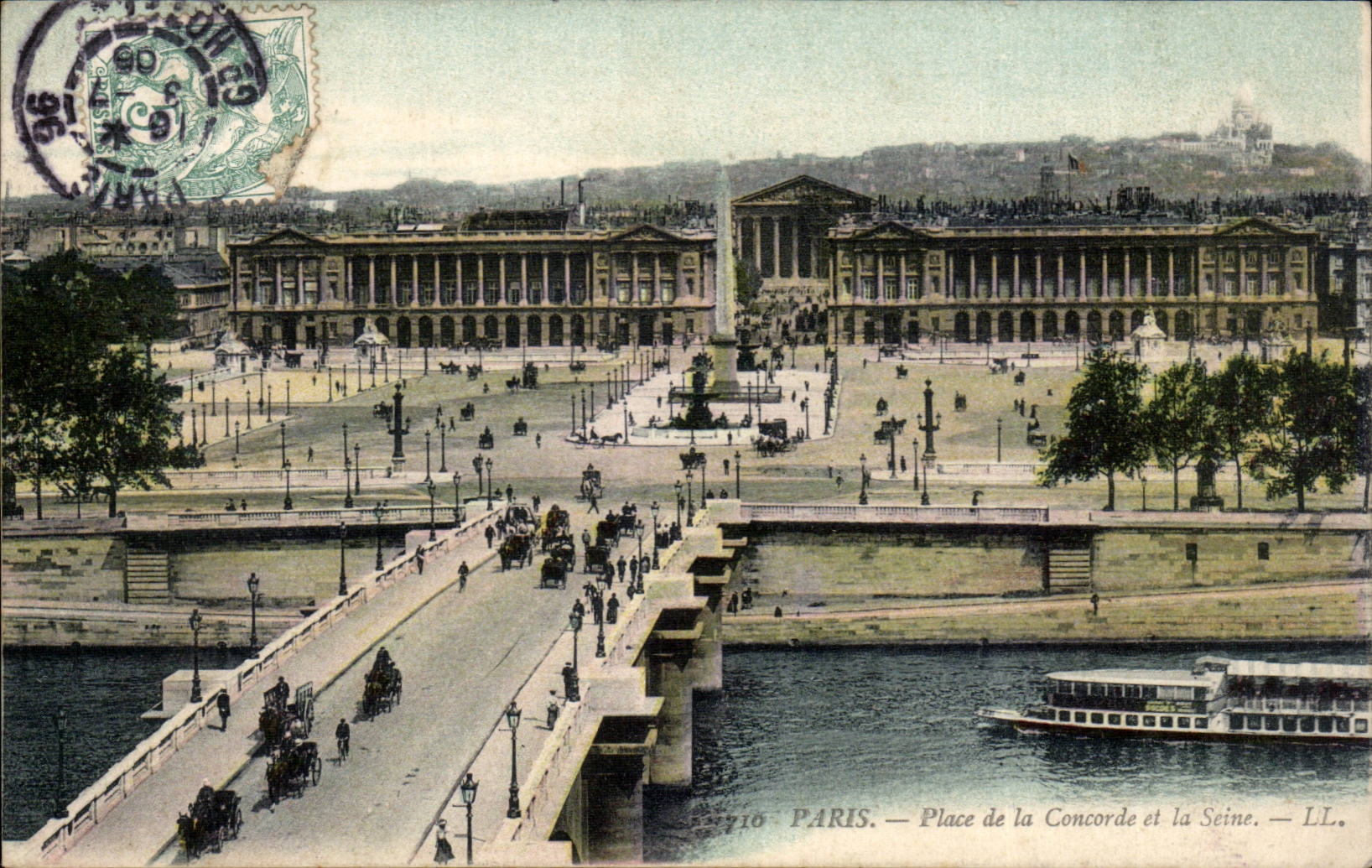 Paris CPA Panorama vers la place de la concorde