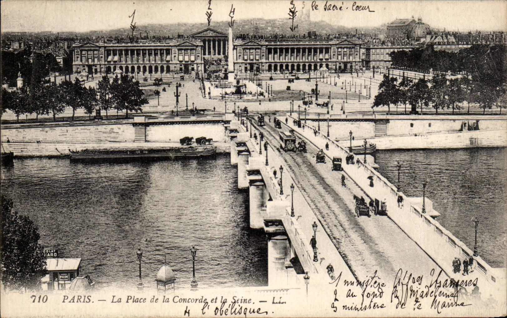 Paris CPA Panorama vers la place de la concorde