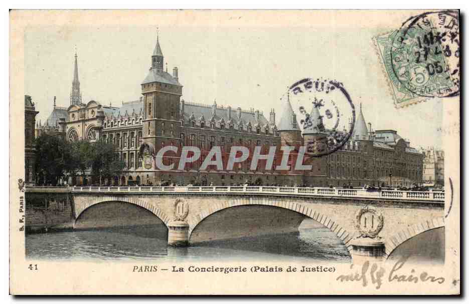 Paris CPA La conciergerie et le pont au change