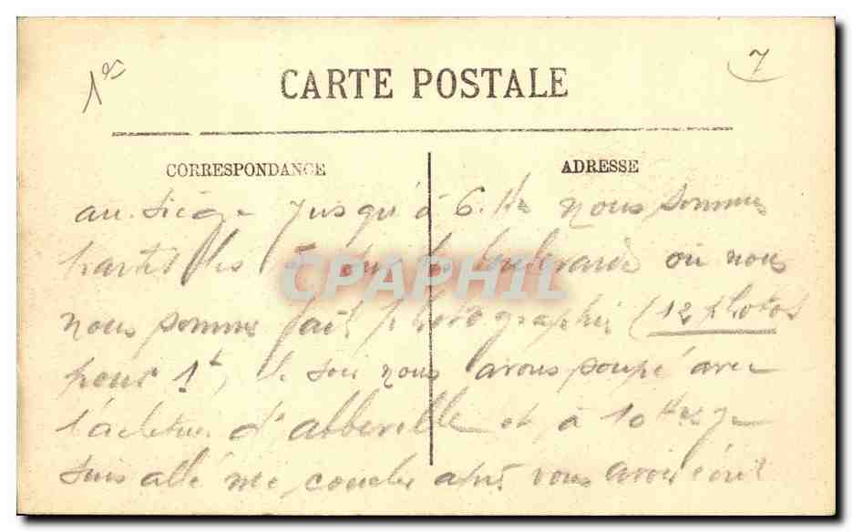 Paris CPA La conciergerie  — Verso