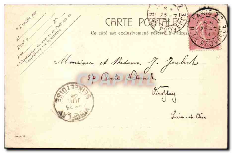 Paris CPA La conciergerie — Verso